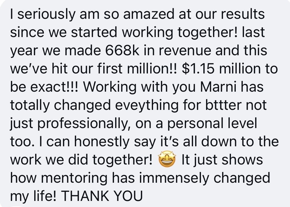 Client message about securing a significant client and 24 percent revenue growth
